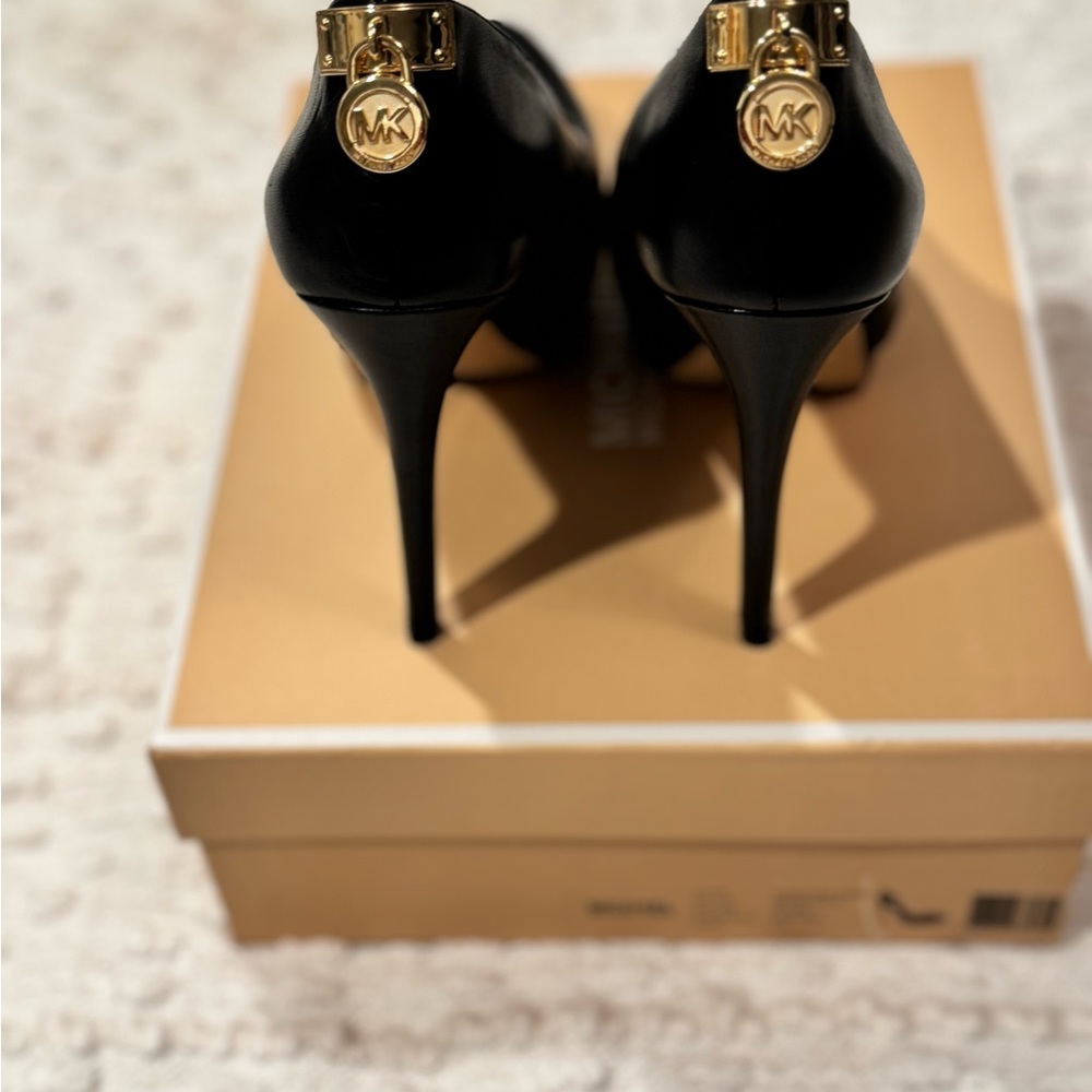 Michael Kors Black Leather Pumps - Picture 3 of 5